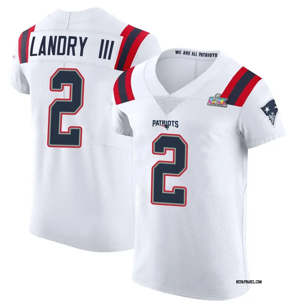 Elite White Men's Harold Landry III New England Patriots Vapor Untouchable Super Bowl LX Patch Jersey