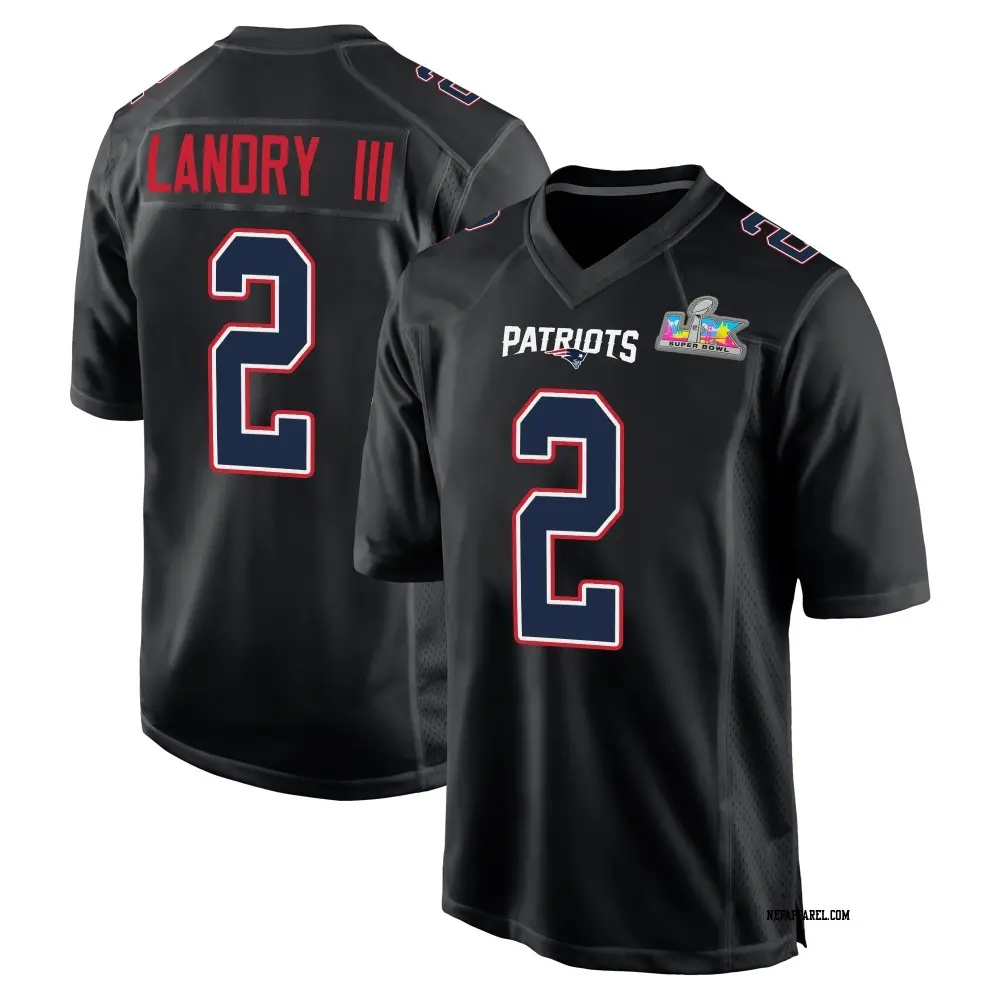 Game Black Youth Harold Landry III New England Patriots Carbon Fashion Super Bowl LX Patch Jersey