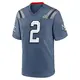 Game Blue Youth Harold Landry III New England Patriots Storm 2025 Rivalries Collection Super Bowl LX Patch Jersey