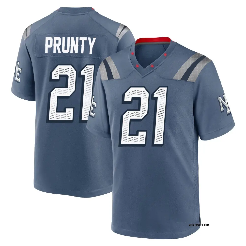 Game Blue Youth Karon Prunty New England Patriots Storm 2025 Rivalries Collection Jersey