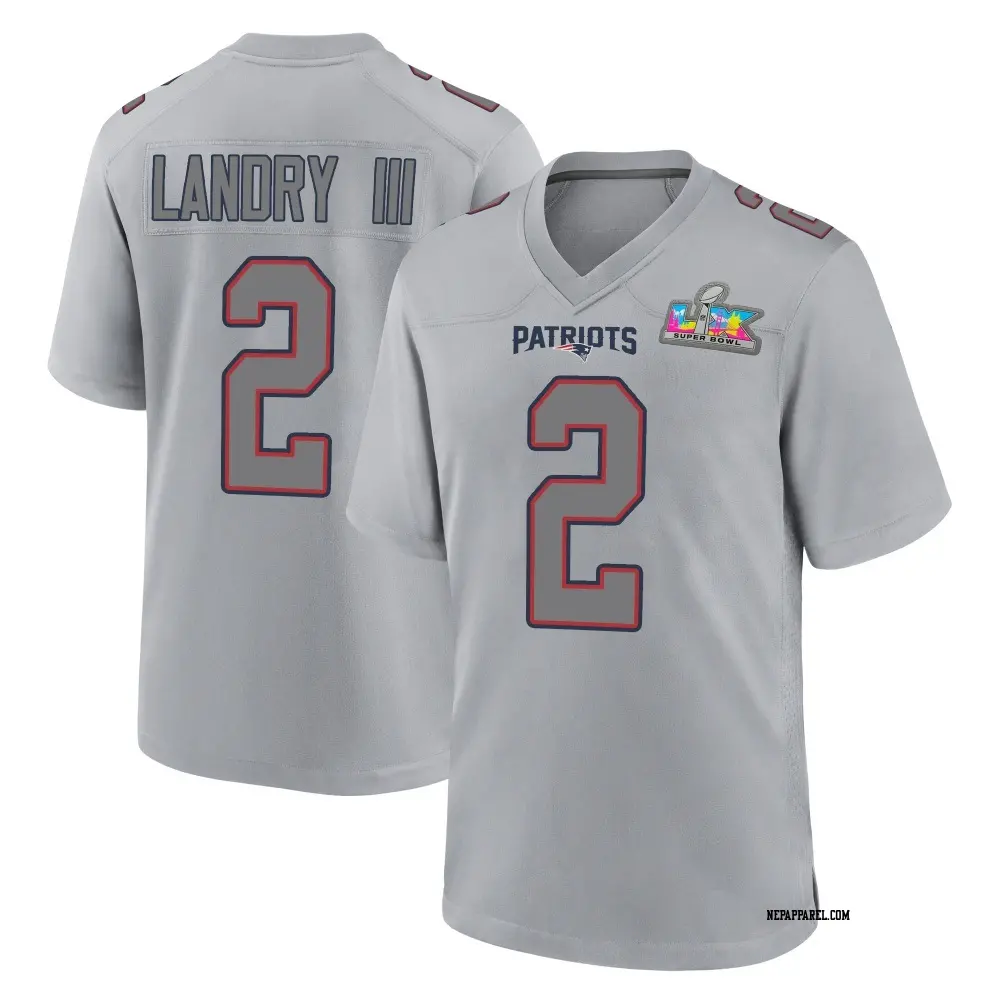 Game Men's Harold Landry III New England Patriots Silver Atmosphere Fashion Super Bowl LX Patch Jersey