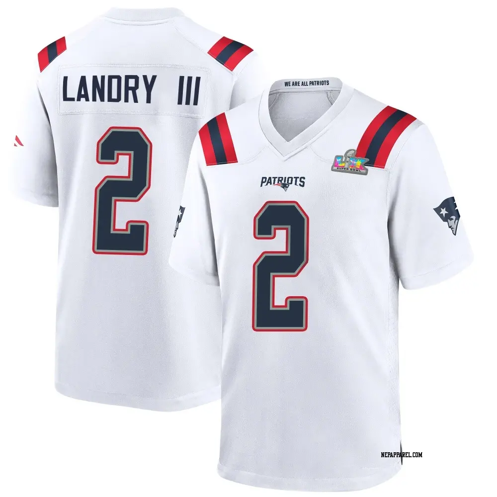 Game White Men's Harold Landry III New England Patriots Super Bowl LX Patch Jersey