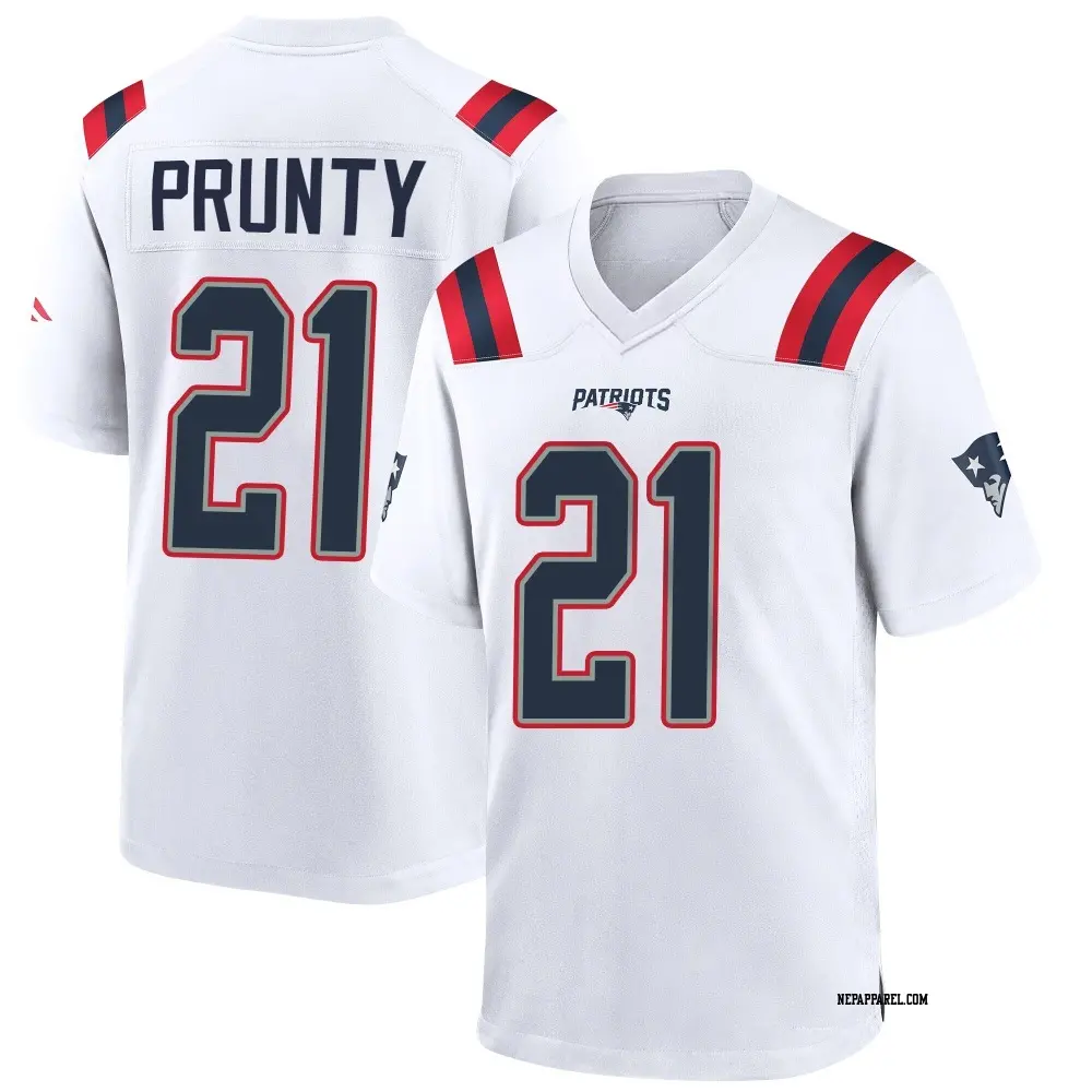 Game White Men's Karon Prunty New England Patriots Jersey