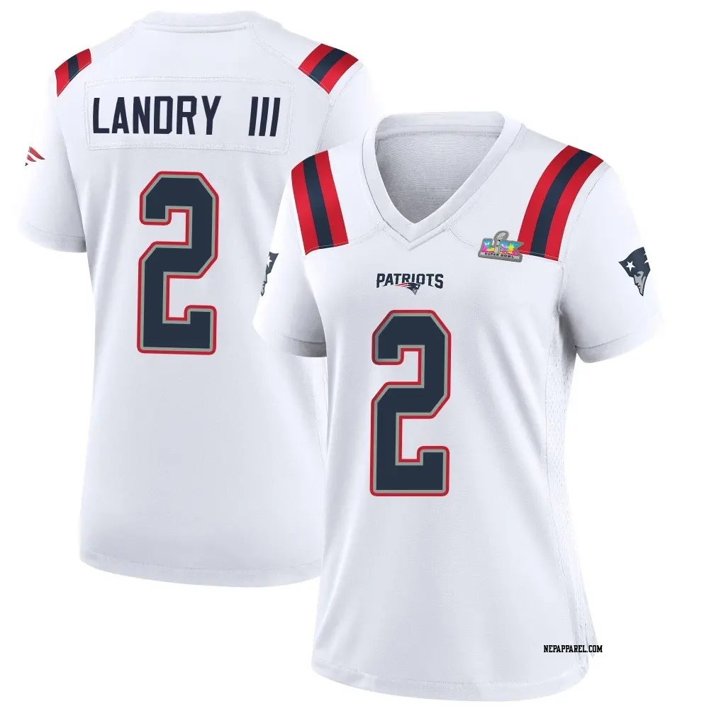 Game White Women's Harold Landry III New England Patriots Super Bowl LX Patch Jersey