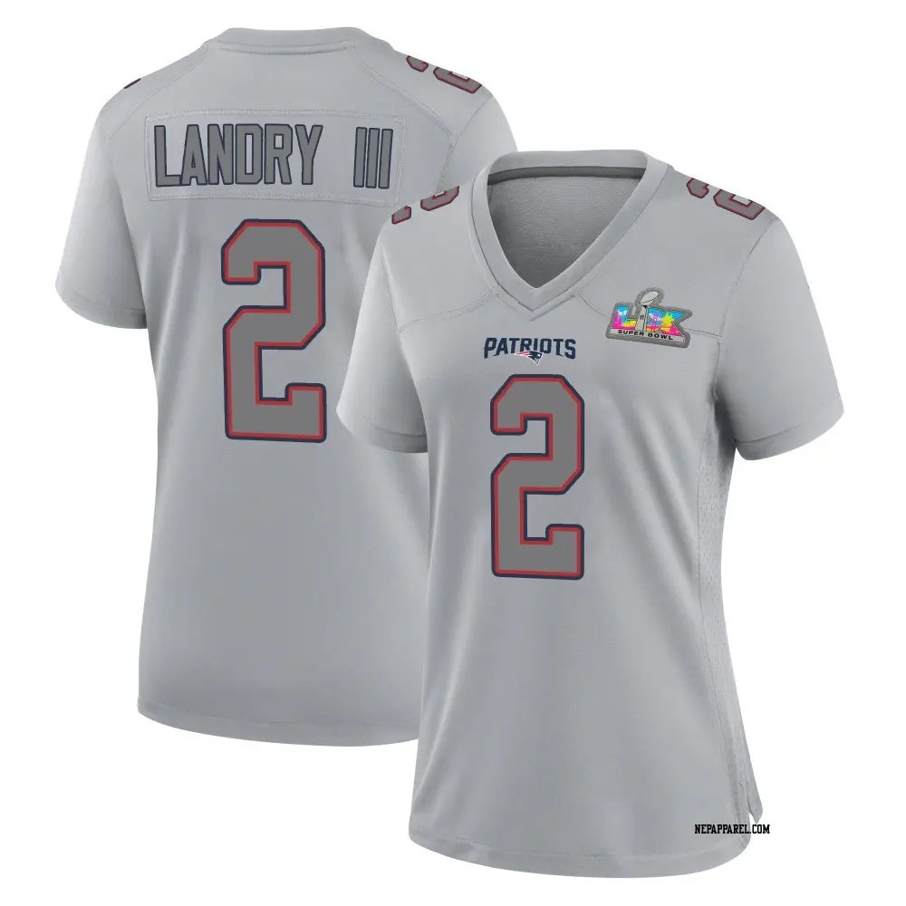 Game Women's Harold Landry III New England Patriots Silver Atmosphere Fashion Super Bowl LX Patch Jersey