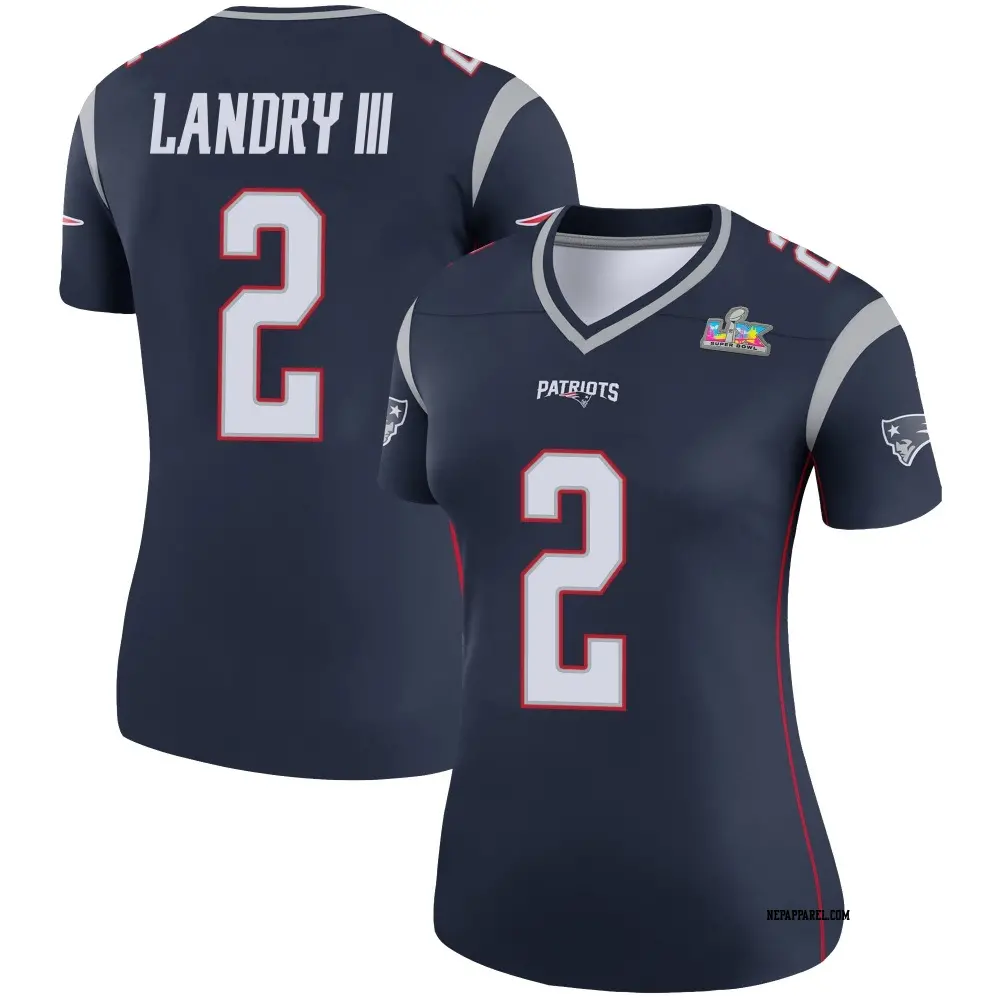 Legend Navy Women's Harold Landry III New England Patriots Super Bowl LX Patch Jersey