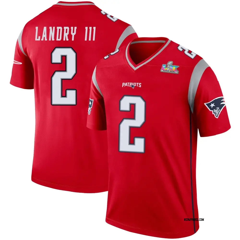 Legend Red Men's Harold Landry III New England Patriots Inverted Super Bowl LX Patch Jersey