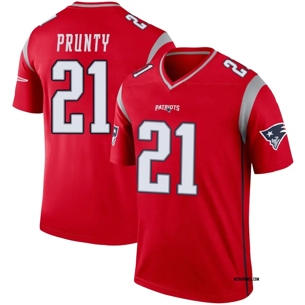 Legend Red Youth Karon Prunty New England Patriots Inverted Jersey