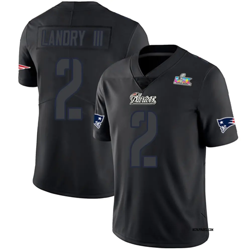 Limited Black Impact Youth Harold Landry III New England Patriots Super Bowl LX Patch Jersey
