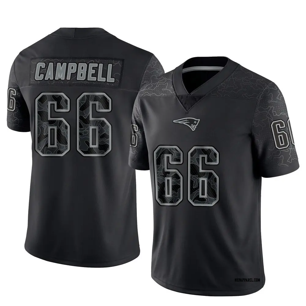 Limited Black Men's Will Campbell New England Patriots Reflective Jersey