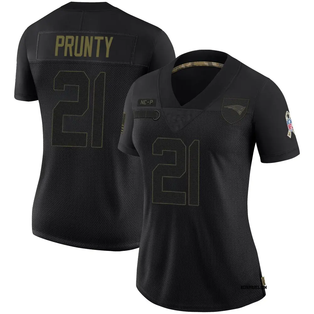 Limited Black Women's Karon Prunty New England Patriots 2020 Salute To Service Jersey