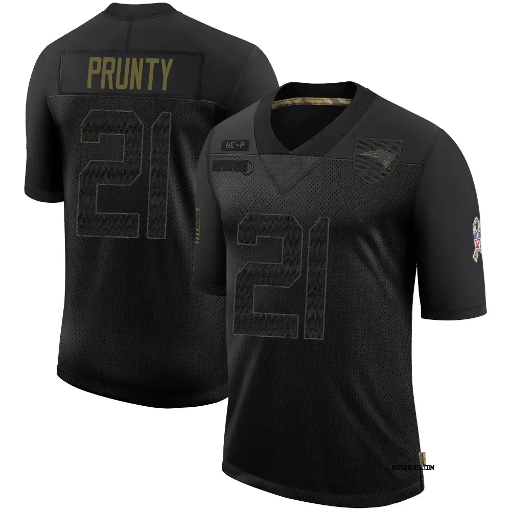 Limited Black Youth Karon Prunty New England Patriots 2020 Salute To Service Jersey