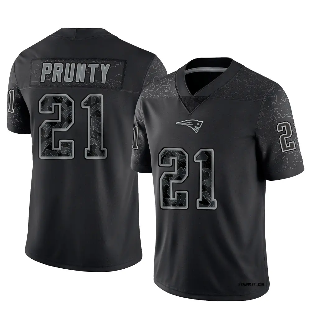 Limited Black Youth Karon Prunty New England Patriots Reflective Jersey
