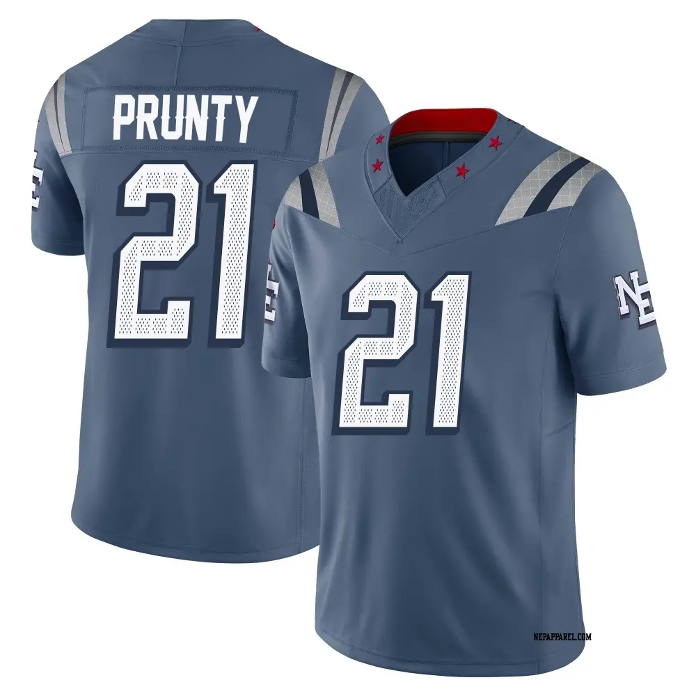 Limited Blue Men's Karon Prunty New England Patriots Storm 2025 Rivalries Collection Jersey