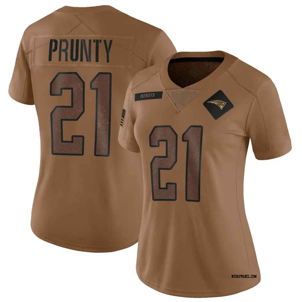 Limited Brown Women's Karon Prunty New England Patriots 2023 Salute To Service Jersey