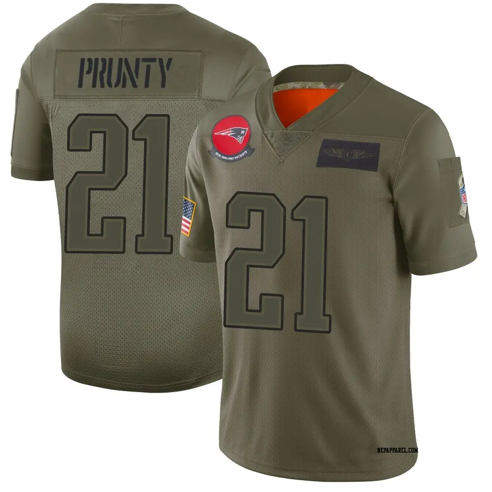 Limited Camo Men's Karon Prunty New England Patriots 2019 Salute to Service Jersey
