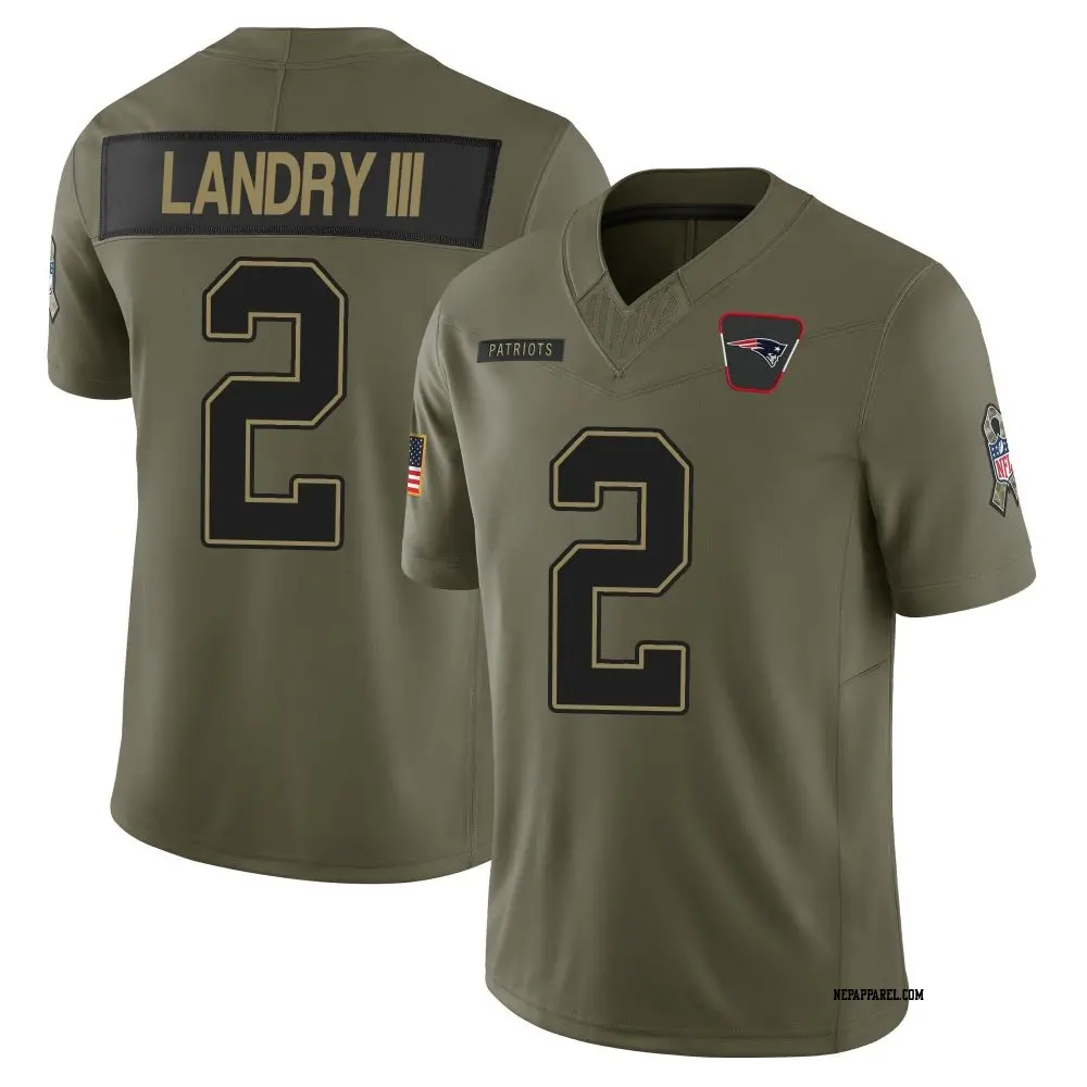 Limited Olive Youth Harold Landry III New England Patriots 2025 Salute to Service Jersey
