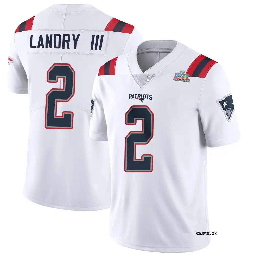 Limited White Men's Harold Landry III New England Patriots Vapor Untouchable Super Bowl LX Patch Jersey